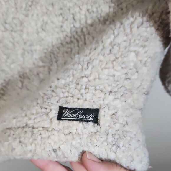 Woolrich Cream Sherpa Pullover Size Small Steamboat Embroidered Unisex S - Picture 4 of 8
